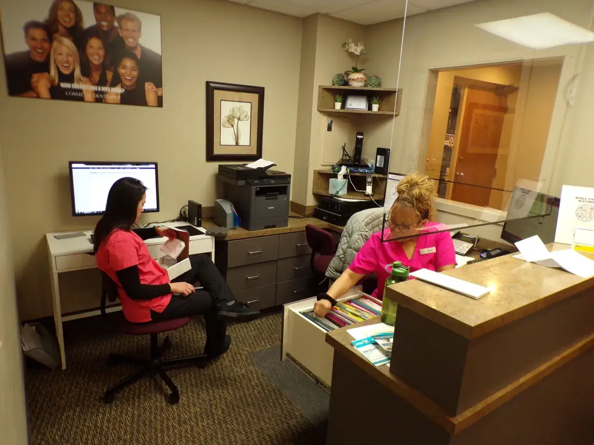 Reception and front desk at My Bloomingdale Dentist in Bloomingdale, IL
