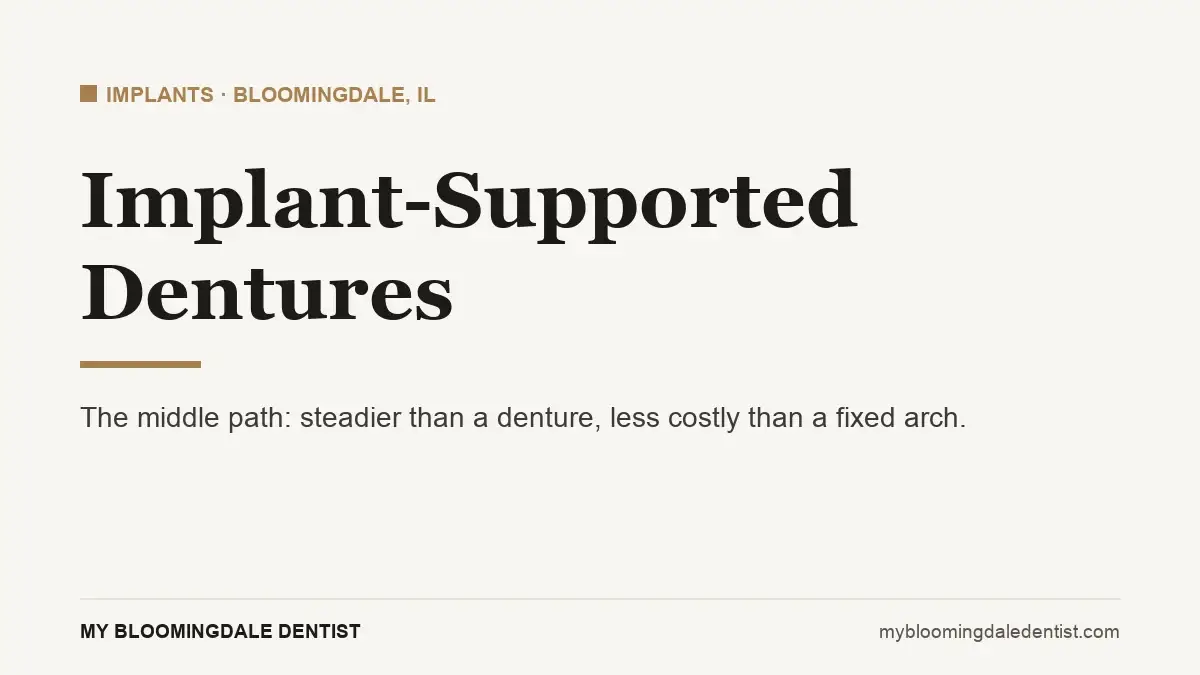 implant supported dentures: the middle path between dentures and fixed teeth