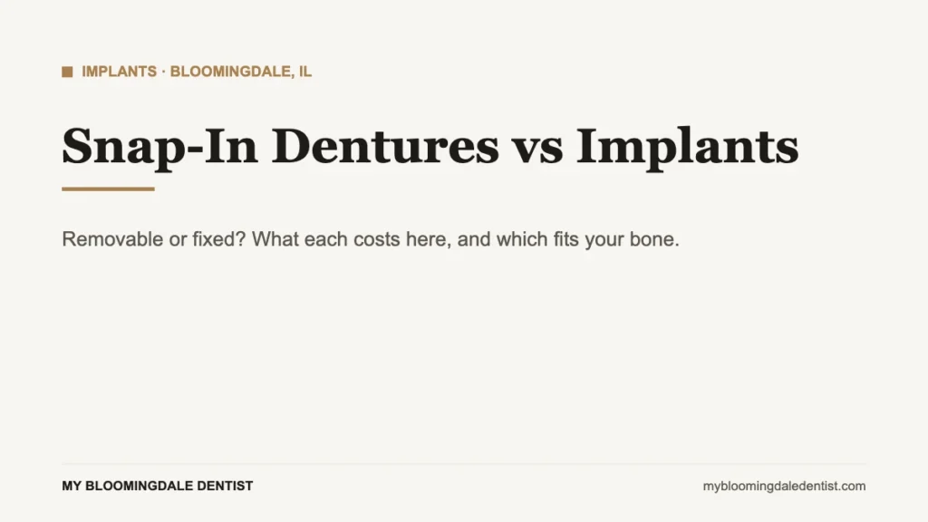 snap in dentures vs implants comparison