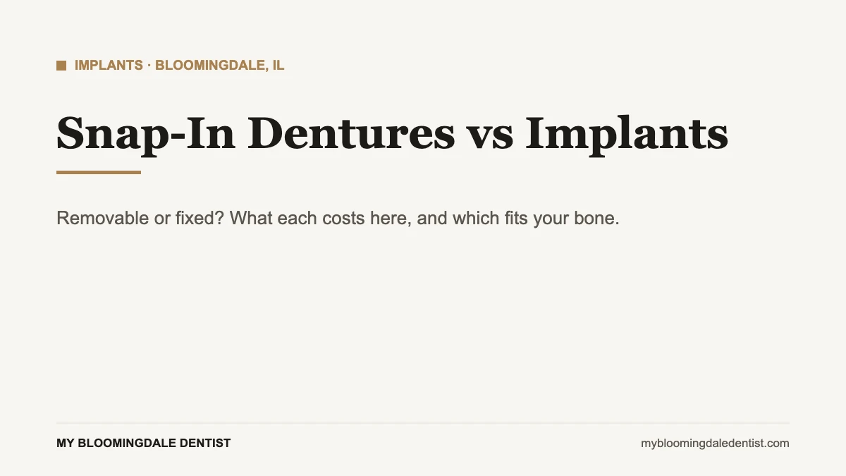 snap in dentures vs implants comparison