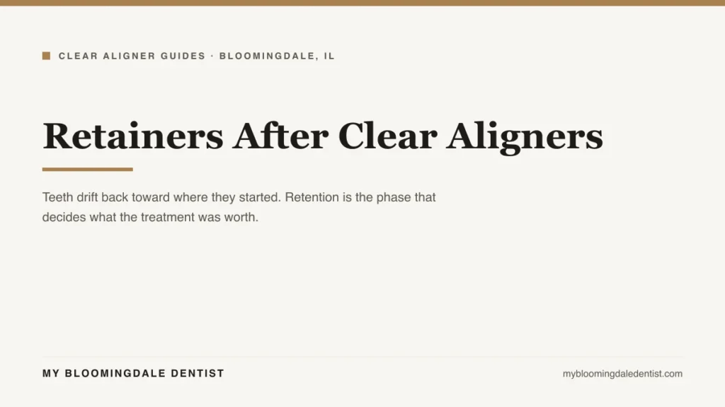 retainer after clear aligners relapse guide from My Bloomingdale Dentist