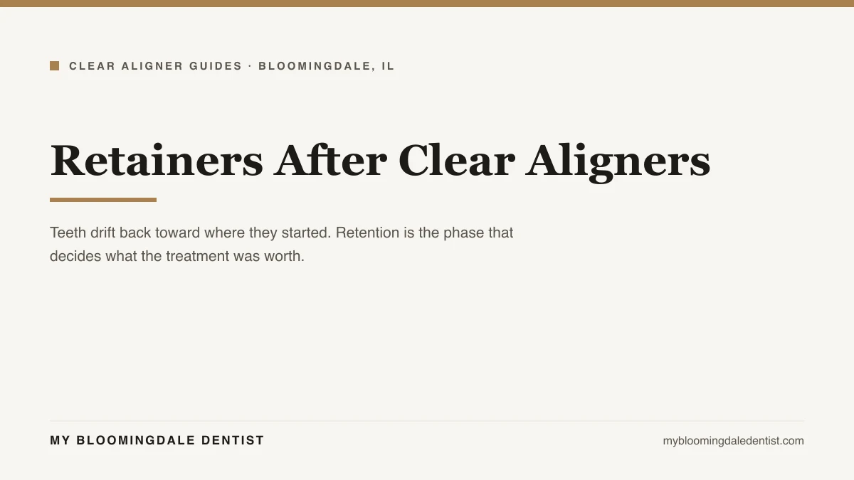 retainer after clear aligners relapse guide from My Bloomingdale Dentist
