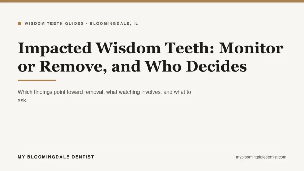Impacted wisdom teeth: monitor or remove, and how the decision is made from the exam and X-ray