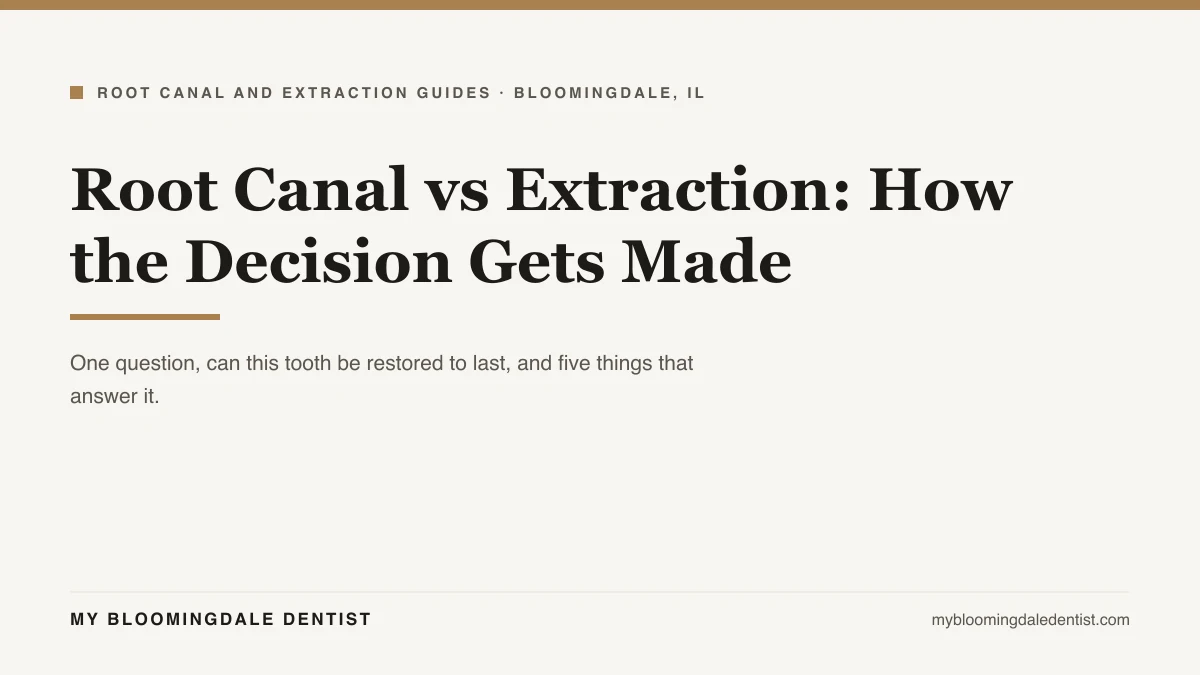 Root canal vs extraction: how the decision gets made, from the exam and X-rays to saving or removing the tooth